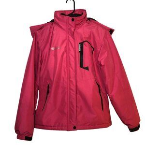 Moerdeng Womens Ski Jacket Large Pink Waterproof Windproof Full Zip Outdoors